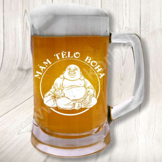 Půllitr s vtipným motivem - Mám tělo Boha