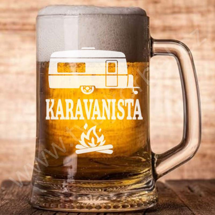 Originální půllitr na pivo pro Karavanistu