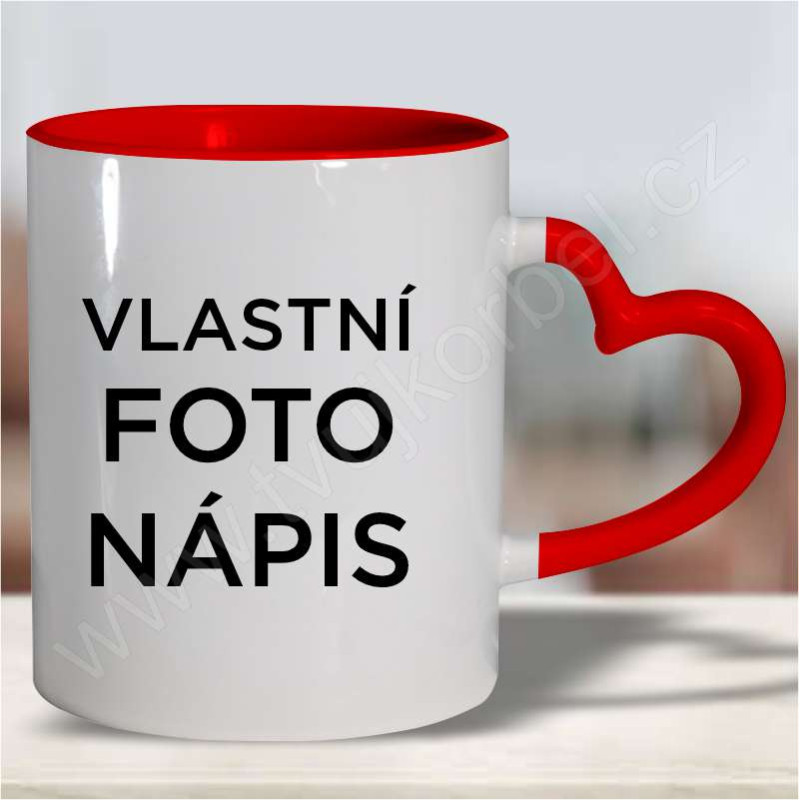 Hrnek s vlastní fotkou - ČERVENÉ SRDCE Hrnek s vlastní fotkou - ČERVENÉ SRDCE