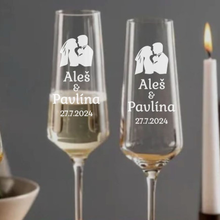Svatební sklenice na sekt