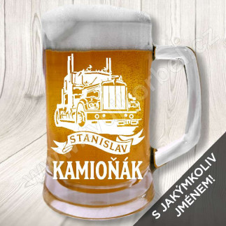 Půllitr pro kamioňáka | Sklenice se jménem | www.tvujkorbel.cz