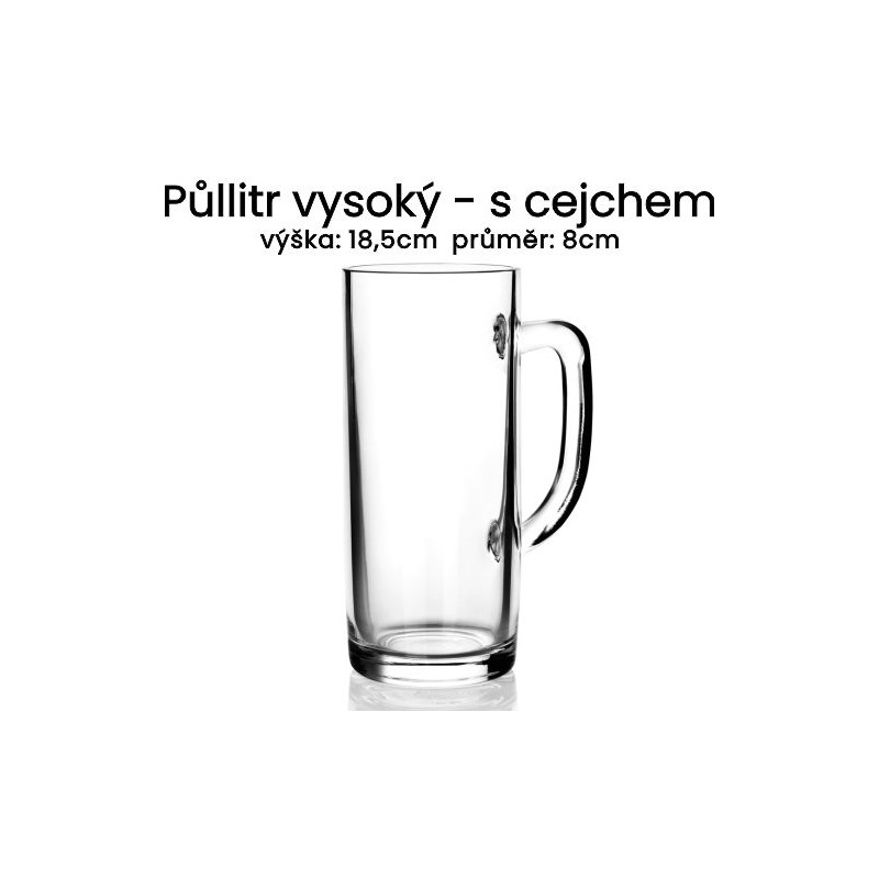Půllitr s cejchem vysoký Půllitr s cejchem vysoký