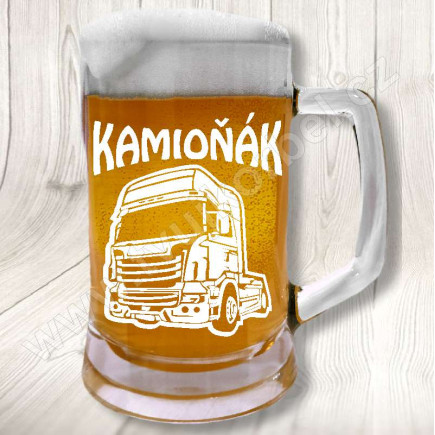 Pivní sklenice pro kamioňáka DAF