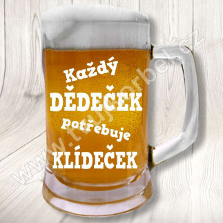 Půllitr na pivo dědeček klídeček