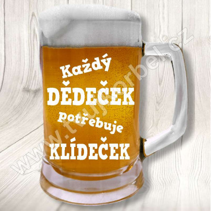 Půllitr na pivo dědeček klídeček