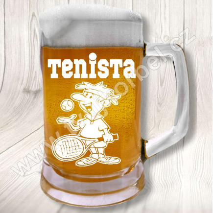 Pivní sklenice pro tenistu