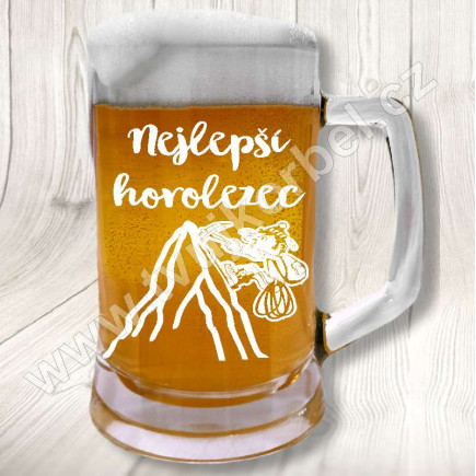 Pivní sklenice pro nejlepšího horolezce