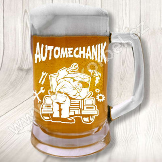 Půllitr s motivem automechanik
