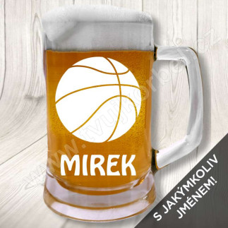 Půllitr basketball | Dárek s basketbalovým míčem a se jménem