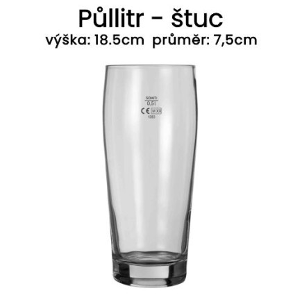 Půllitr štuc s cejchem
