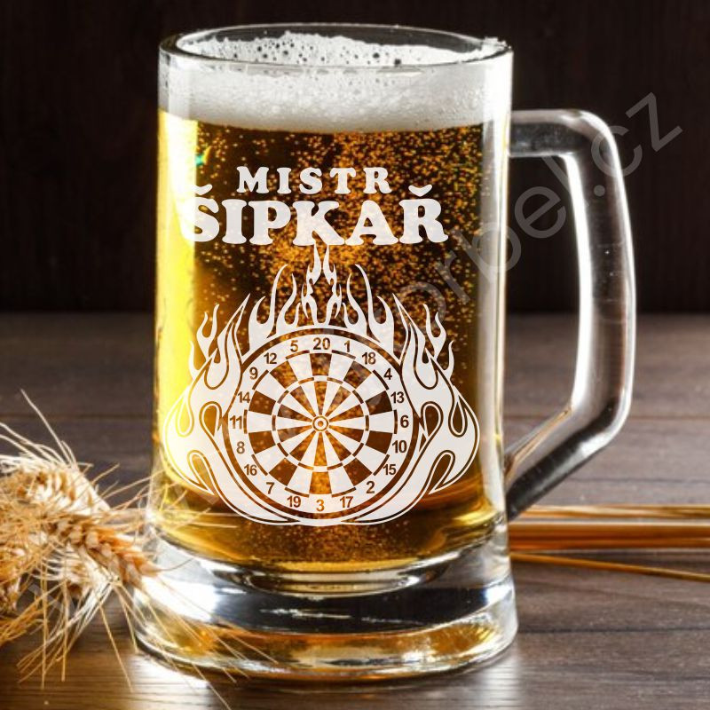 Půllitr pro šipkaře Mistr Šipkař