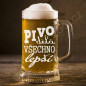 Sklenice na pivo s vtipným nápisem