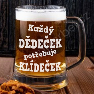 Pivní půllitr - dědeček klideček