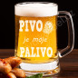 Půllitr s vtipným nápisem pivo je moje palivo