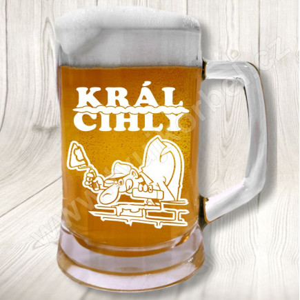 Pivní sklo pro zedníka - Král Cihly
